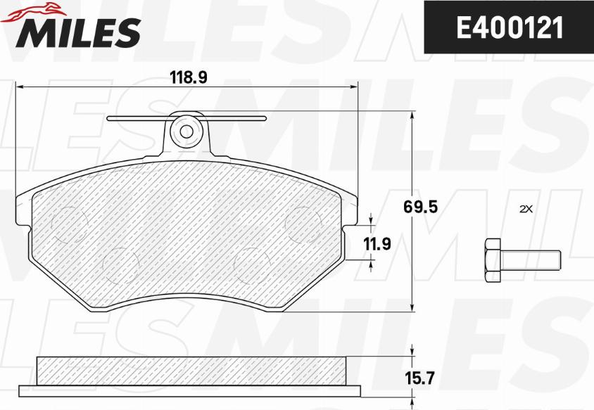 Miles E400121 - Kit de plaquettes de frein, frein à disque cwaw.fr