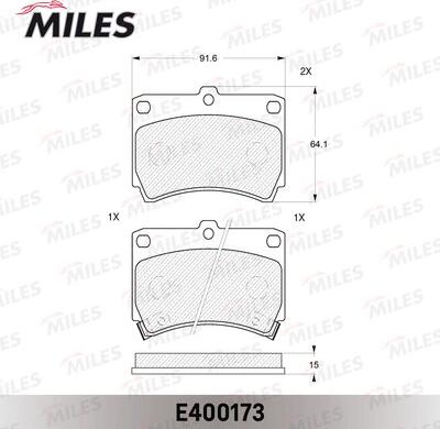 Miles E400173 - Kit de plaquettes de frein, frein à disque cwaw.fr