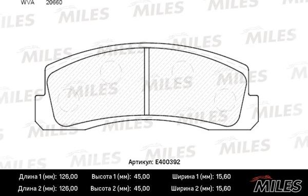 Miles E400392 - Kit de plaquettes de frein, frein à disque cwaw.fr