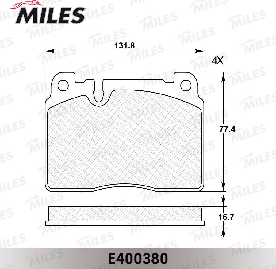 Miles E400380 - Kit de plaquettes de frein, frein à disque cwaw.fr