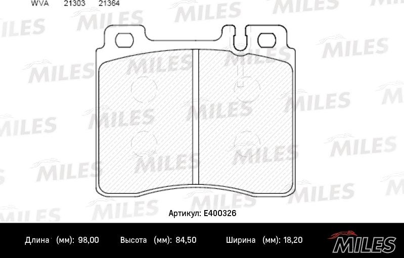 Miles E400326 - Kit de plaquettes de frein, frein à disque cwaw.fr