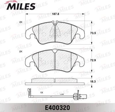 Miles E400320 - Kit de plaquettes de frein, frein à disque cwaw.fr