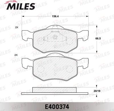 Miles E400374 - Kit de plaquettes de frein, frein à disque cwaw.fr