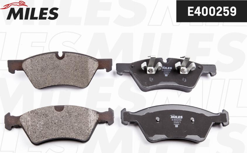 Miles E400259 - Kit de plaquettes de frein, frein à disque cwaw.fr