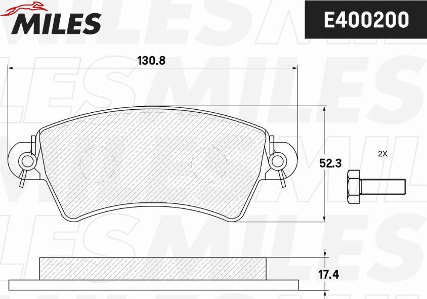 Miles E400200 - Kit de plaquettes de frein, frein à disque cwaw.fr