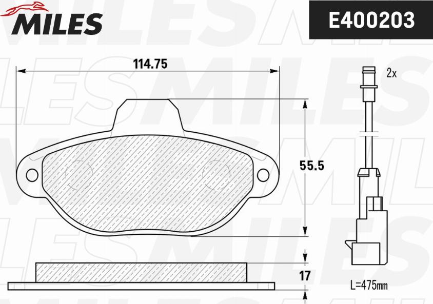 Miles E400203 - Kit de plaquettes de frein, frein à disque cwaw.fr