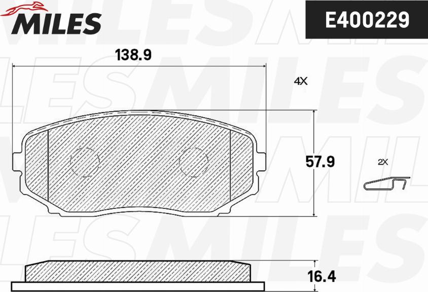 Miles E400229 - Kit de plaquettes de frein, frein à disque cwaw.fr