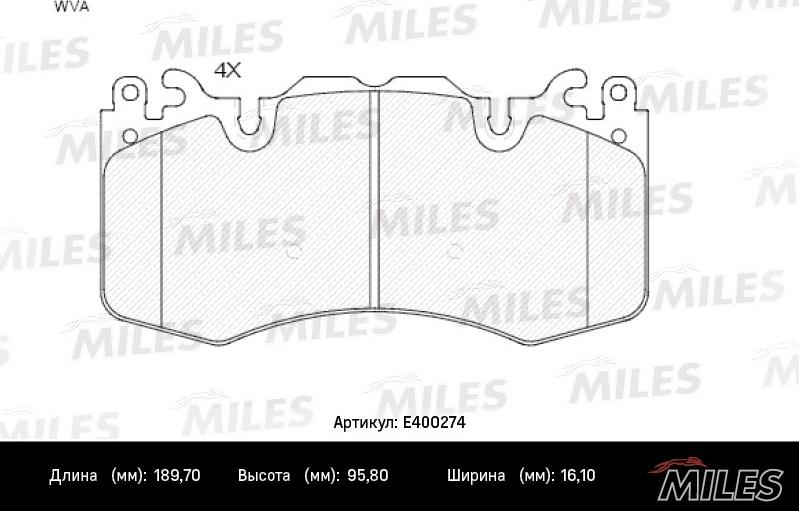 Miles E400274 - Kit de plaquettes de frein, frein à disque cwaw.fr