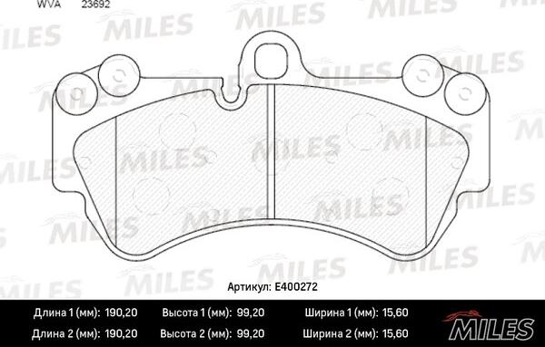 Miles E400272 - Kit de plaquettes de frein, frein à disque cwaw.fr