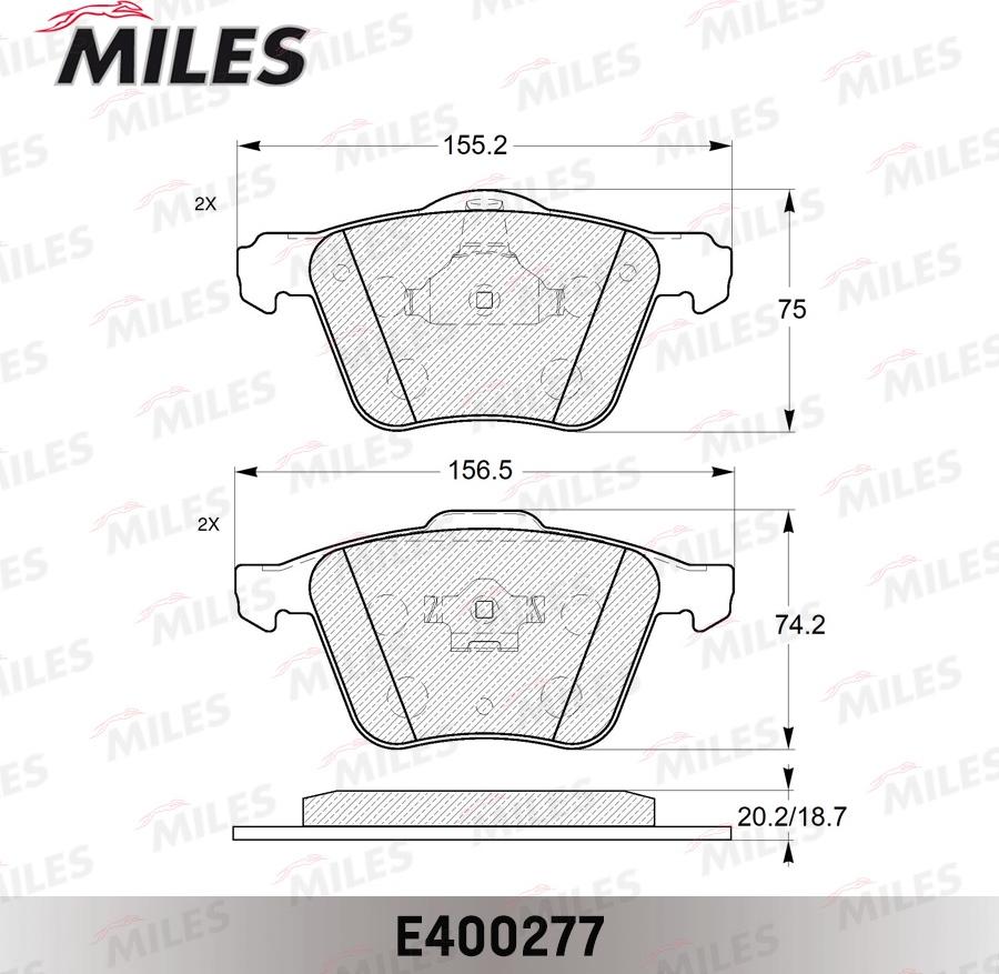 Miles E400277 - Kit de plaquettes de frein, frein à disque cwaw.fr