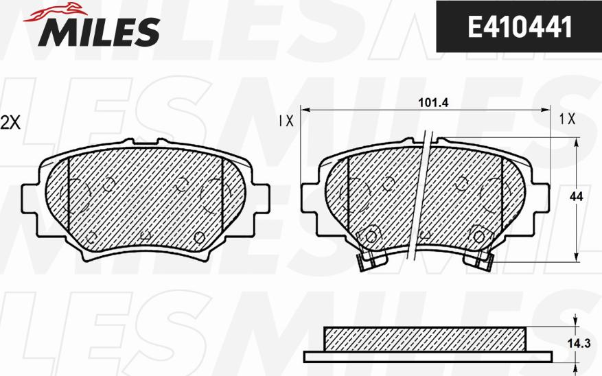 Miles E410441 - Kit de plaquettes de frein, frein à disque cwaw.fr