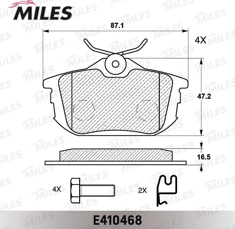 Miles E410468 - Kit de plaquettes de frein, frein à disque cwaw.fr