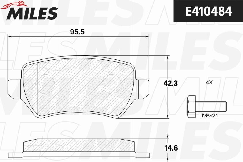 Miles E410484 - Kit de plaquettes de frein, frein à disque cwaw.fr