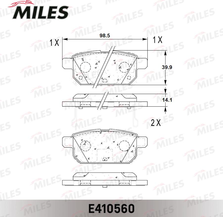 Miles E410560 - Kit de plaquettes de frein, frein à disque cwaw.fr