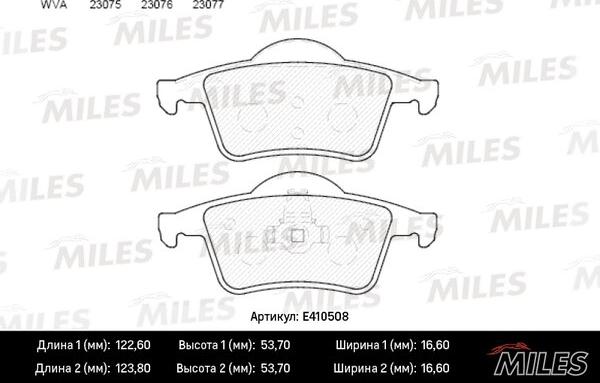 Miles E410508 - Kit de plaquettes de frein, frein à disque cwaw.fr