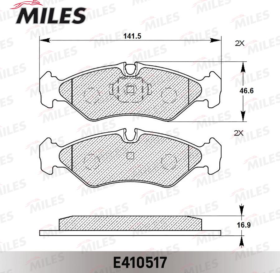 Miles E410517 - Kit de plaquettes de frein, frein à disque cwaw.fr