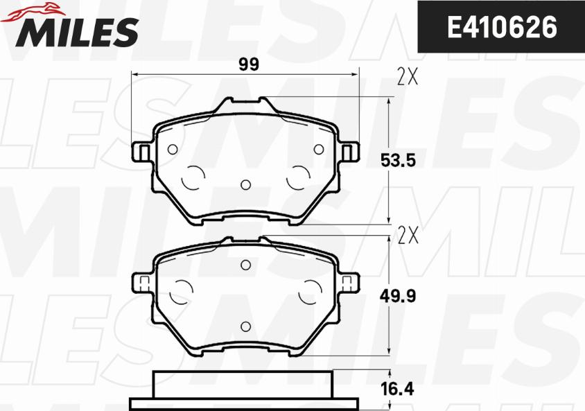 Miles E410633 - Kit de plaquettes de frein, frein à disque cwaw.fr