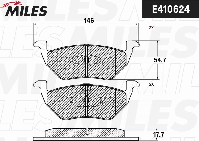 Miles E410624 - Kit de plaquettes de frein, frein à disque cwaw.fr