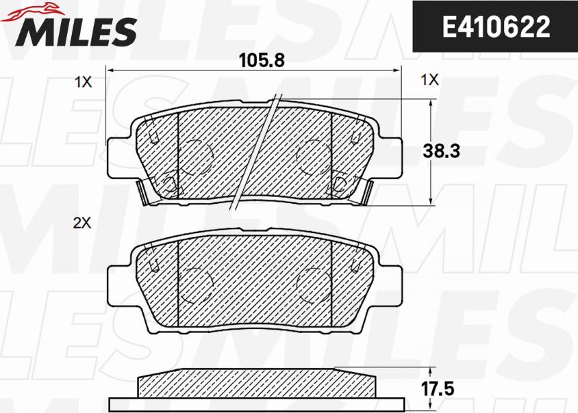 Miles E410622 - Kit de plaquettes de frein, frein à disque cwaw.fr