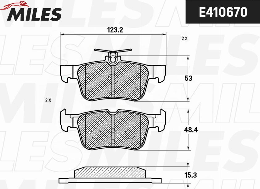 Miles E410670 - Kit de plaquettes de frein, frein à disque cwaw.fr