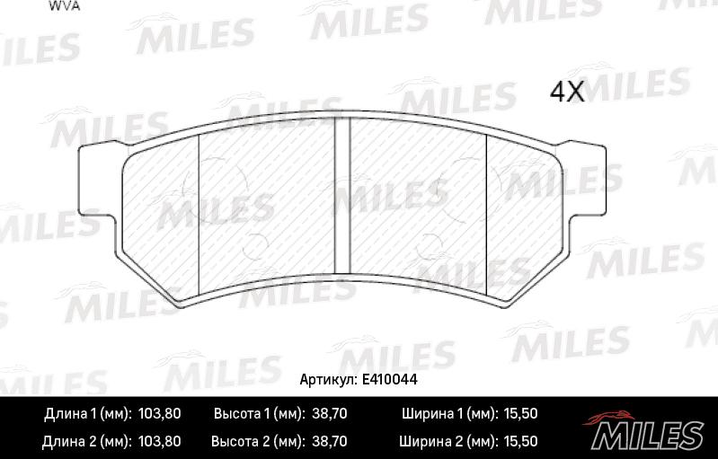 Miles E410044 - Kit de plaquettes de frein, frein à disque cwaw.fr