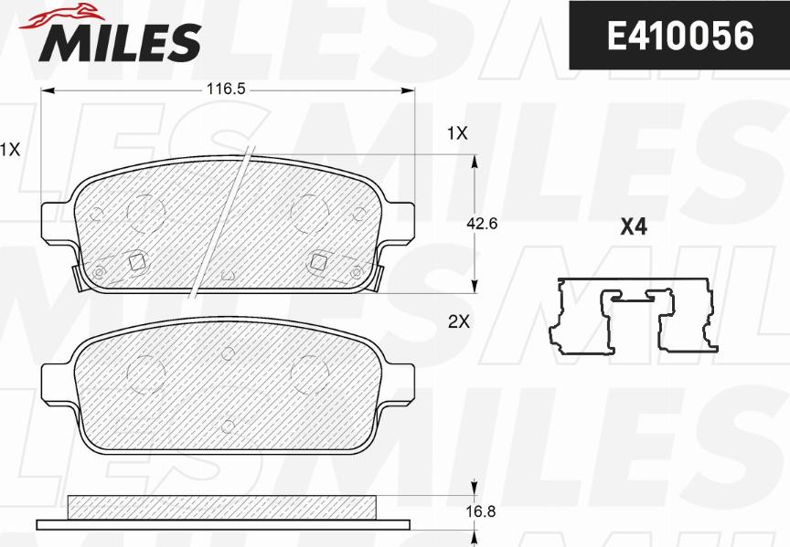 Miles E410056 - Kit de plaquettes de frein, frein à disque cwaw.fr