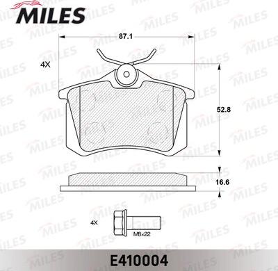 Miles E410004 - Kit de plaquettes de frein, frein à disque cwaw.fr