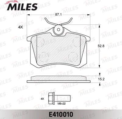 Miles E410010 - Kit de plaquettes de frein, frein à disque cwaw.fr