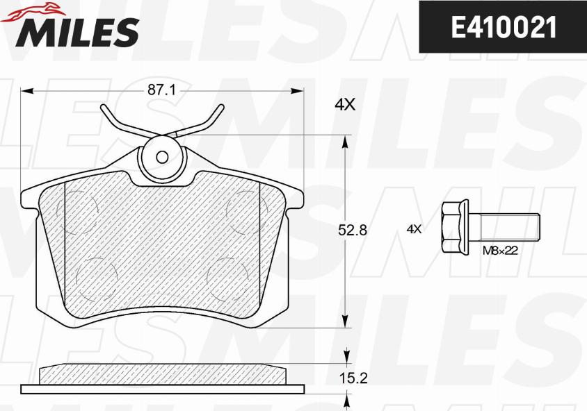 Miles E410021 - Kit de plaquettes de frein, frein à disque cwaw.fr