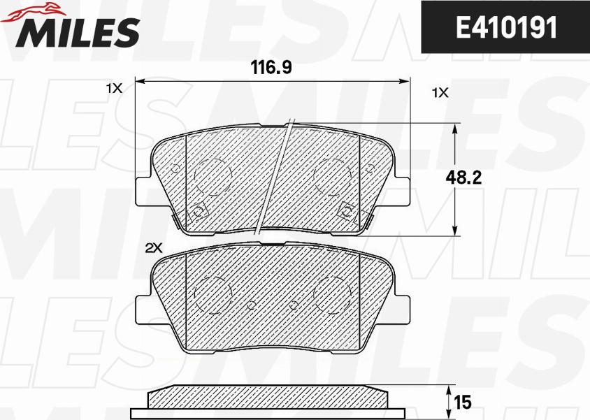 Miles E410191 - Kit de plaquettes de frein, frein à disque cwaw.fr