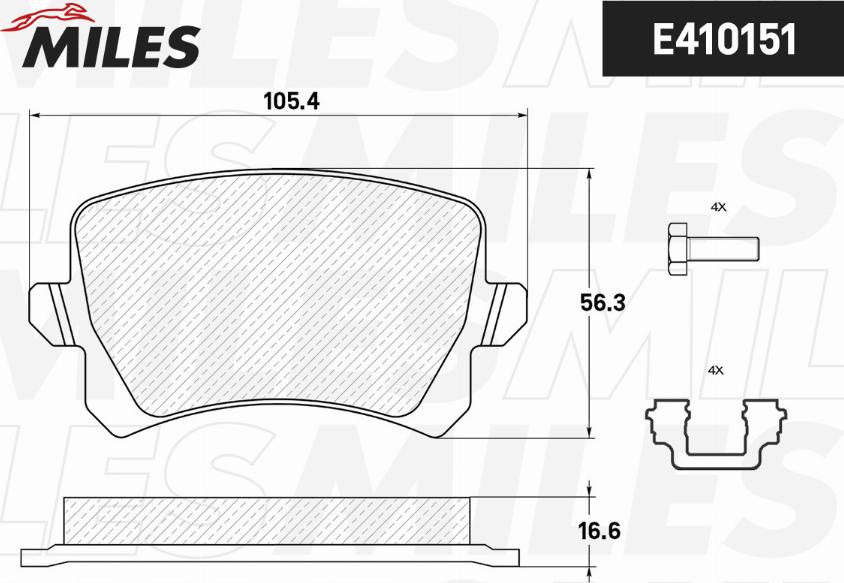 Miles E410151 - Kit de plaquettes de frein, frein à disque cwaw.fr