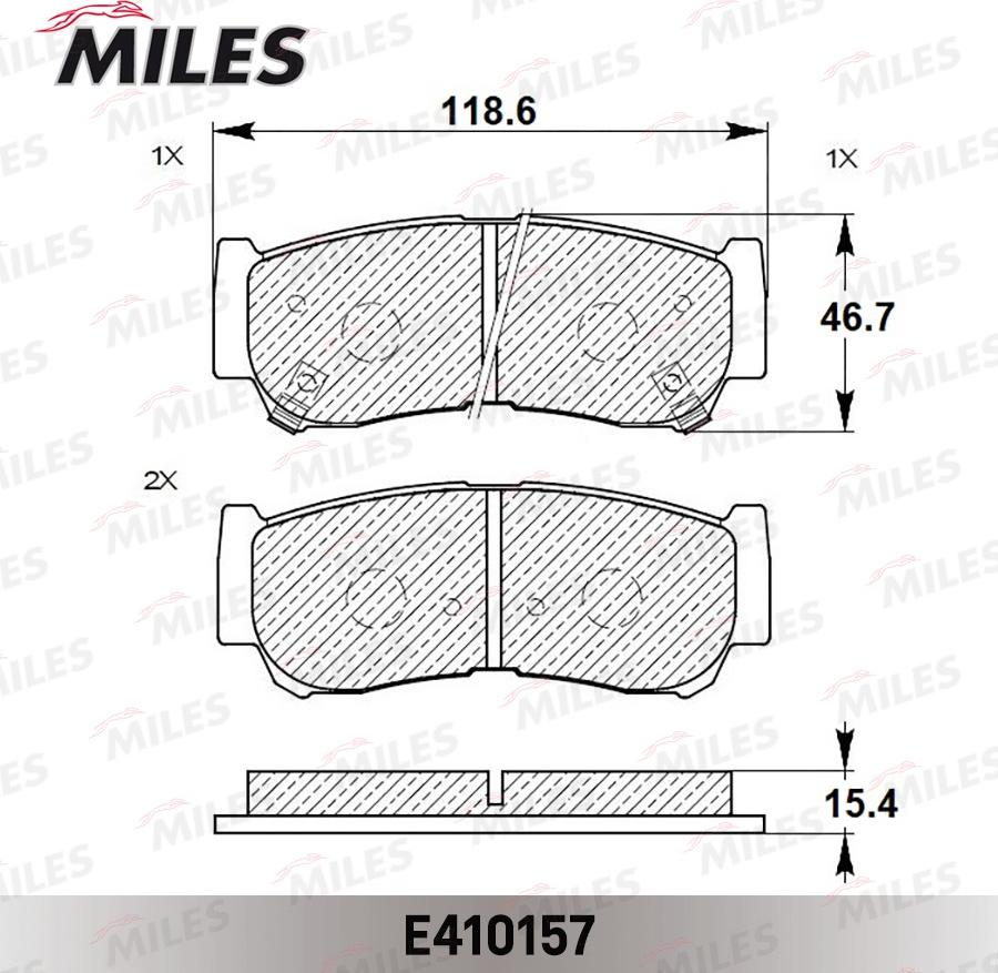 Miles E410157 - Kit de plaquettes de frein, frein à disque cwaw.fr