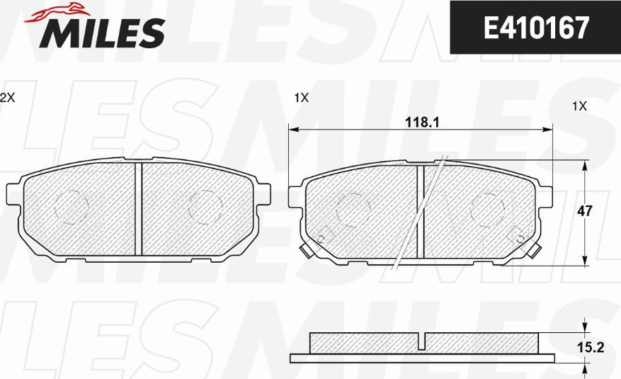 Miles E410167 - Kit de plaquettes de frein, frein à disque cwaw.fr