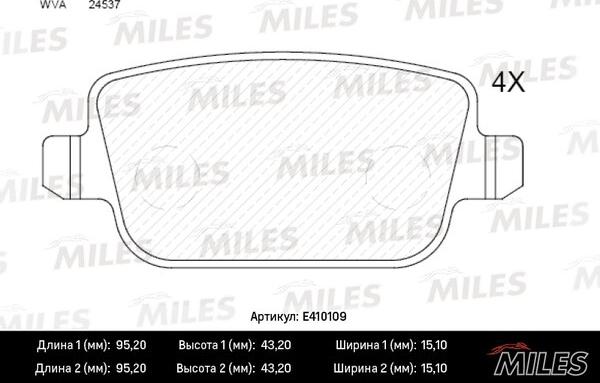 Miles E410109 - Kit de plaquettes de frein, frein à disque cwaw.fr