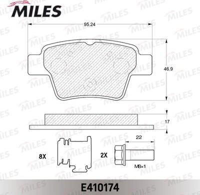 Miles E410174 - Kit de plaquettes de frein, frein à disque cwaw.fr