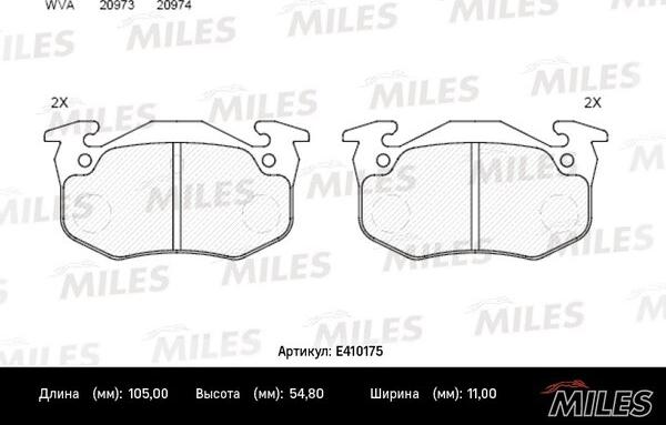 Miles E410175 - Kit de plaquettes de frein, frein à disque cwaw.fr