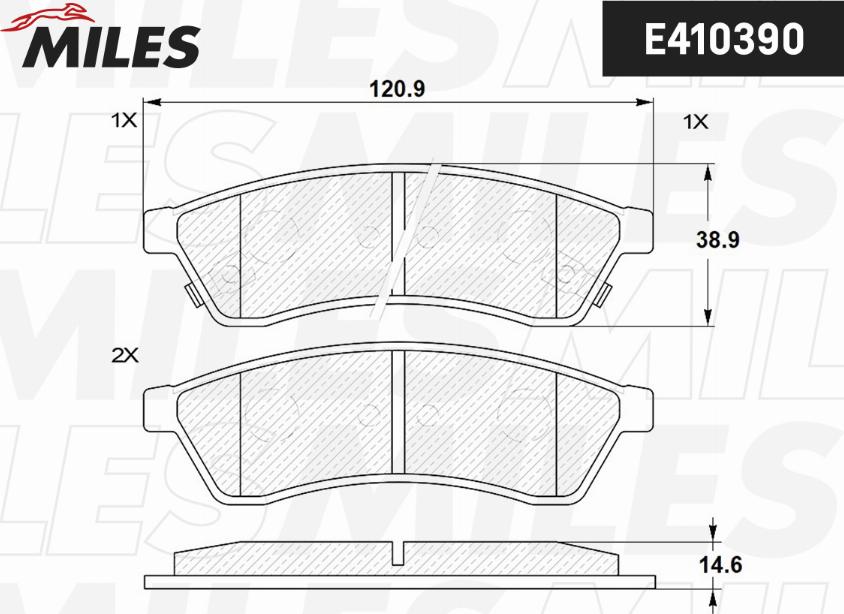 Miles E410390 - Kit de plaquettes de frein, frein à disque cwaw.fr