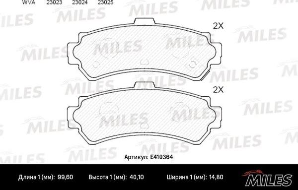 Miles E410364 - Kit de plaquettes de frein, frein à disque cwaw.fr