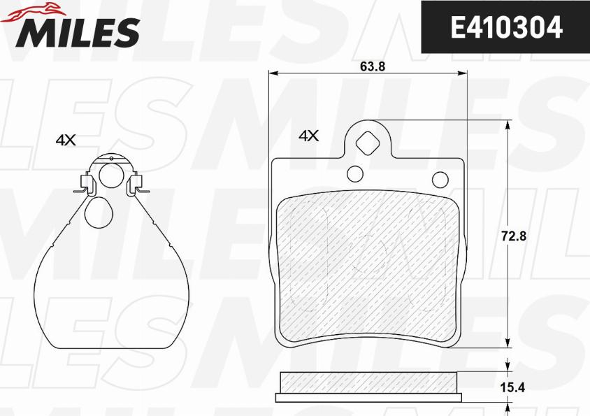 Miles E410304 - Kit de plaquettes de frein, frein à disque cwaw.fr