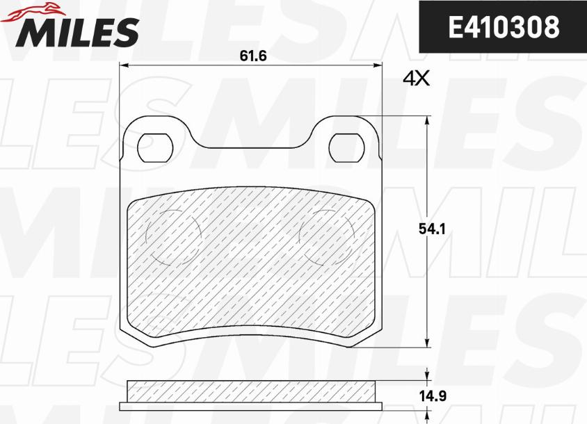 Miles E410308 - Kit de plaquettes de frein, frein à disque cwaw.fr