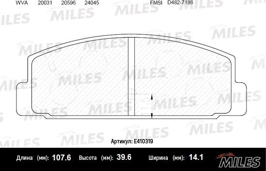 Miles E410319 - Kit de plaquettes de frein, frein à disque cwaw.fr