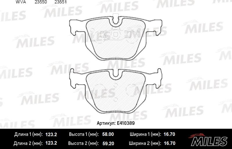 Miles E410389 - Kit de plaquettes de frein, frein à disque cwaw.fr