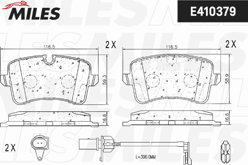 Miles E410379 - Kit de plaquettes de frein, frein à disque cwaw.fr