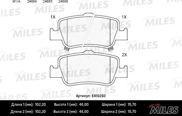 Miles E410293 - Kit de plaquettes de frein, frein à disque cwaw.fr