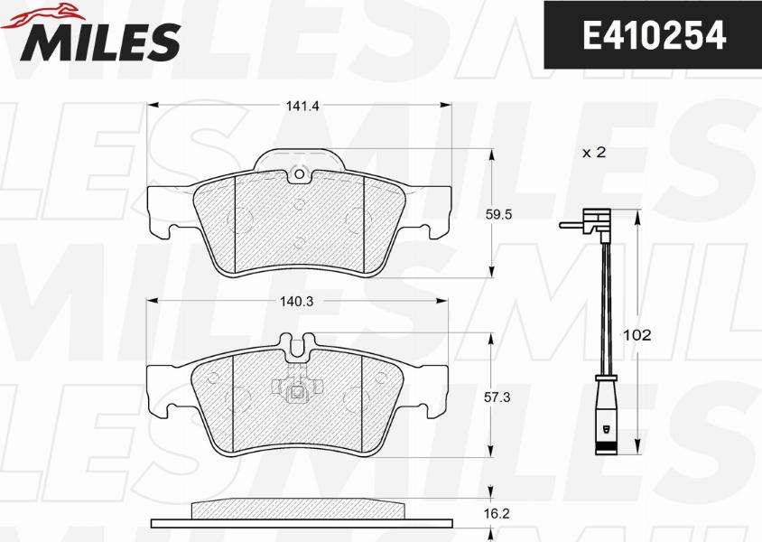 Miles E410254 - Kit de plaquettes de frein, frein à disque cwaw.fr