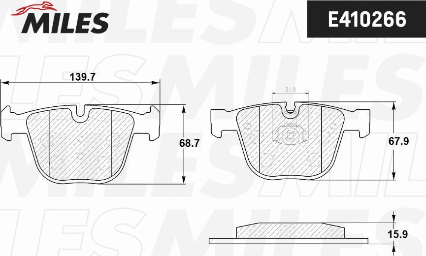 Miles E410266 - Kit de plaquettes de frein, frein à disque cwaw.fr