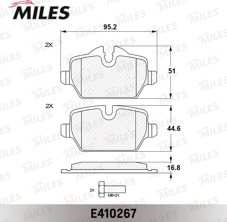 Miles E410267 - Kit de plaquettes de frein, frein à disque cwaw.fr