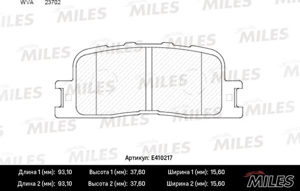 Miles E410217 - Kit de plaquettes de frein, frein à disque cwaw.fr