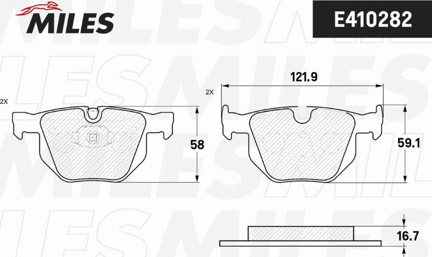 Miles E410282 - Kit de plaquettes de frein, frein à disque cwaw.fr