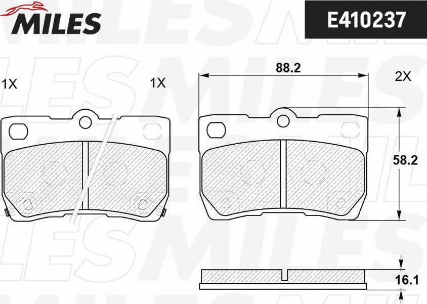 Miles E410237 - Kit de plaquettes de frein, frein à disque cwaw.fr